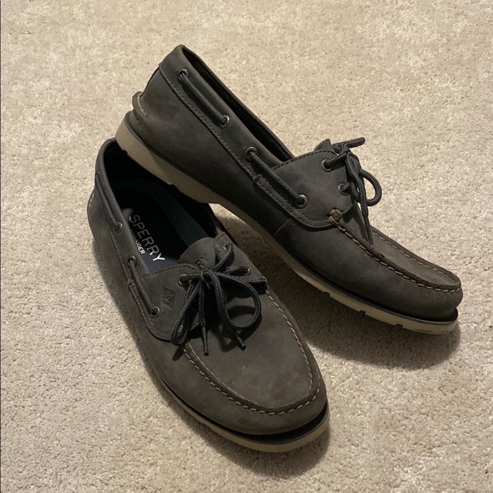 Sperry Black Boat Shoes Moccasin-Style Lace-Up - Picture 5 of 5